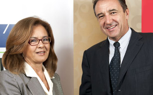 Gülsüm Azeri und OMV-Generaldirektor Gerhard Roiss.
